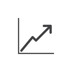 Line chart icon vector, solid logo illustration, pictogram isolated on white