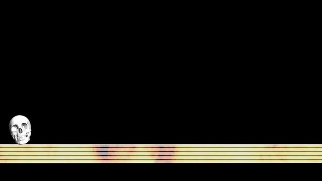 Skull flames animation intro transforms into lower third 