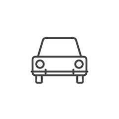 Fototapeta premium Car line icon, vehicle outline vector logo illustration, linear pictogram isolated on white