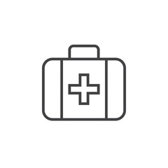 First aid line icon, outline vector logo illustration, linear pictogram isolated on white