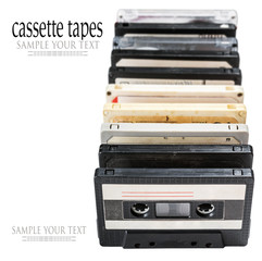Obraz premium Old Cassette tapes isolated on white