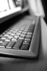 computer keyboard on the table