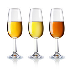 verschiedene Sherrygläser