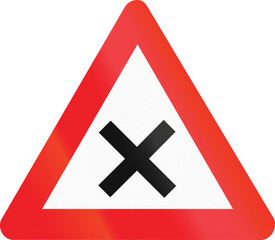 Obraz premium Belgian regulatory road sign - Crossroads with right-of-way from the right