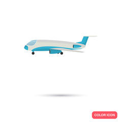 Color flat plane icon. Flat design