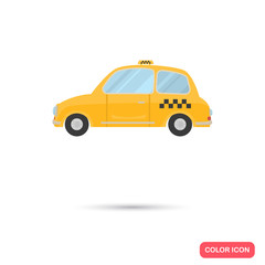 Obraz na płótnie Canvas Color flat taxi icon. Flat design