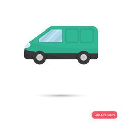 Color flat cargo auto icon. Flat design