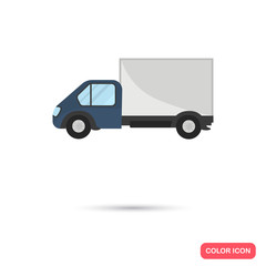Color flat cargo auto icon. Flat design