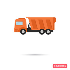 Color flat construction truck icon. Flat design