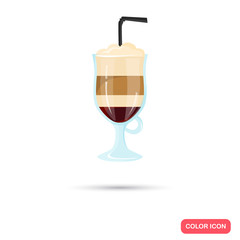 Color flat alcohol cocktail icon. Flat design
