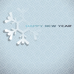 Happy New Year Greeting card with Snowflake. Holiday Vector Illustration.