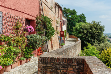 Narrow street in the old town in Italy