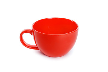 Red cup isolated.