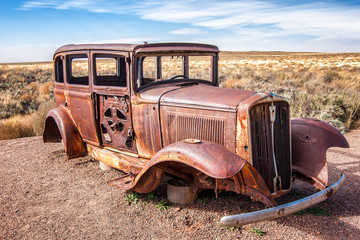 Model A Ford in Desert
