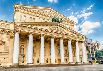 Naklejka premium The iconic Bolshoi Theatre, sightseeing and landmark in Moscow, Russia