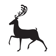 Deer black vector illustration elk silhouette isolated