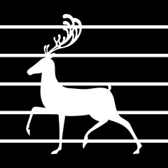 Deer black lines vector illustration elk silhouette