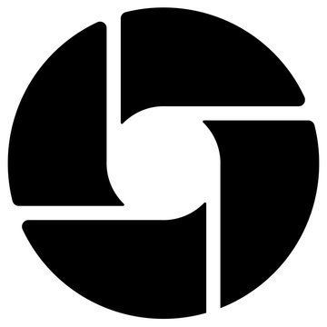 Diaphragm like circular symbol for photography, technology, gene