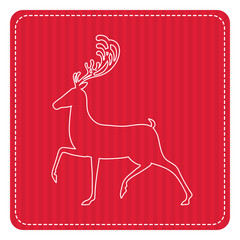 Creative retro Merry Christmas greeting card. Hipster funny deer vector art. Xmas celebration