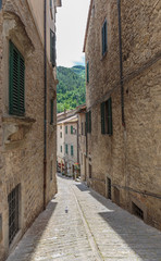 Narrow street in the old town in Italy