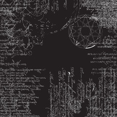background of the papyrus with occult symbols and pentagram - obrazy, fototapety, plakaty