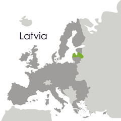 Fototapeta na wymiar Latvia map icon. Europe nation and government theme. Isolated design. Vector illustration