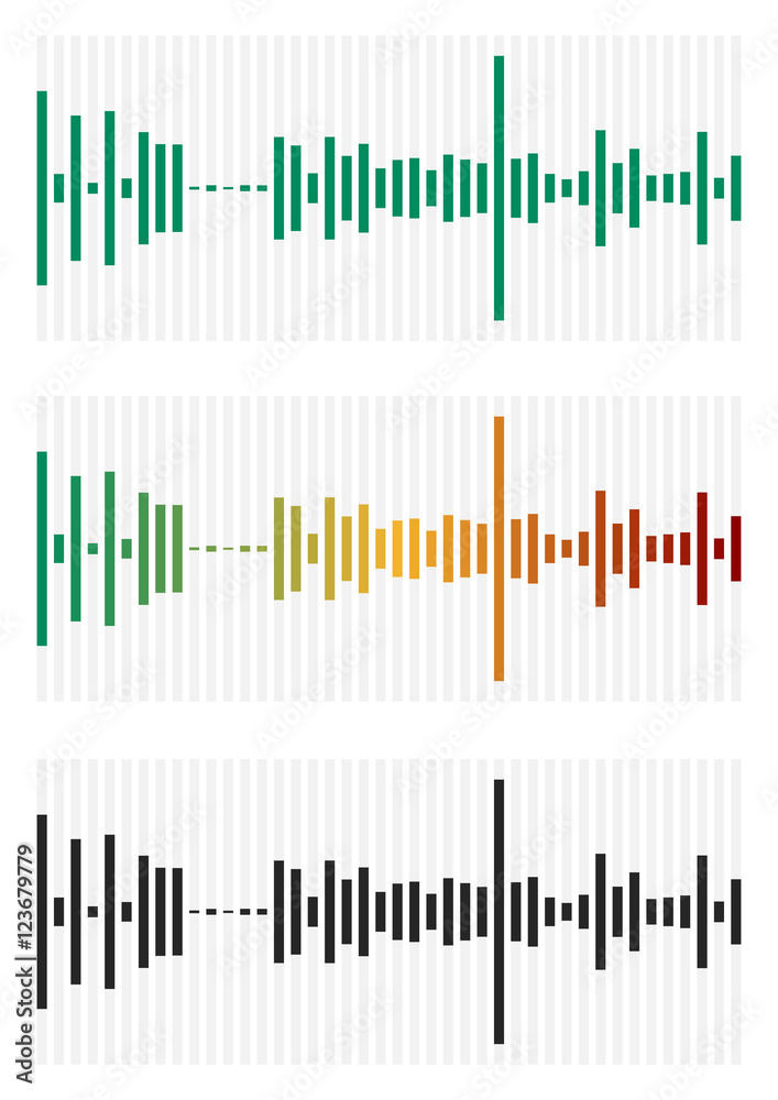 Aufkleber Bar chart, bar graph interface element with low and high levels.