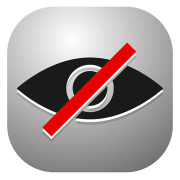 Eye sign, symbol with strikethrough line - Don't look, harmful t