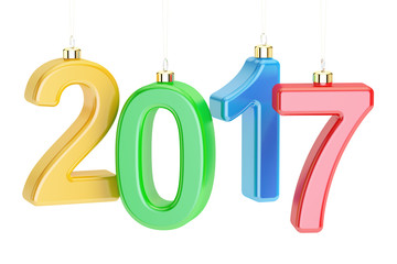 New Year 2017 concept, 3D rendering