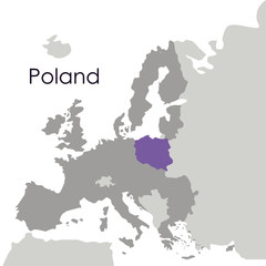 Poland map icon. Europe nation and government theme. Isolated design. Vector illustration