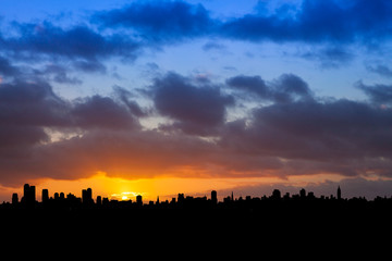 City Skyline  at Sunrise
