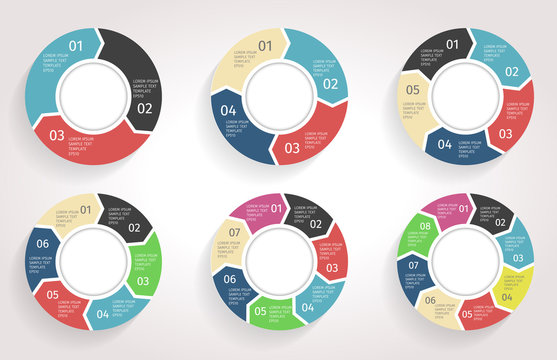 Circle arrows infographic. Vector template in flat design style.
