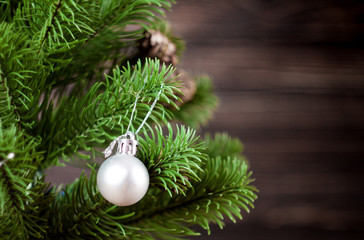 Fototapeta na wymiar Christmas toy on the Christmas tree. 