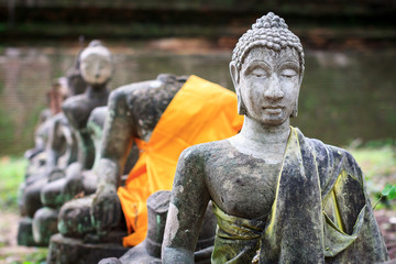 Buddha statue in Wat Umong, Chiang Mai, Thailand.