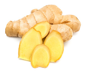 Fresh ginger root cut into cubes