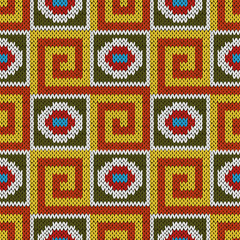 Seamless knitting geometrical colourful pattern