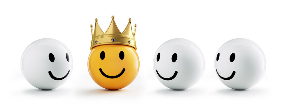 Smiley mit Krone und Freunden