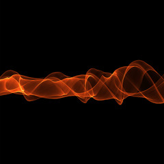 abstract red wavy smoke flame over black background