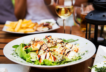 Dinner at restaurant.