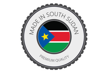 Made in South Sudan Seal, s. Sudan Flag (Vector Art)