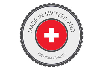 Made in Switzerland Seal, Swiss Flag (Vector Art)