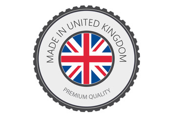 Fototapeta premium Made in UK Seal, United Kingdom Flag (Vector Art)
