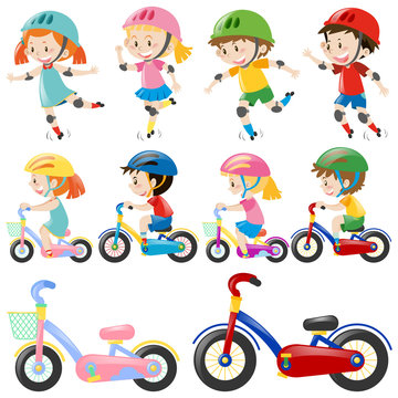 Boys and girls on bike