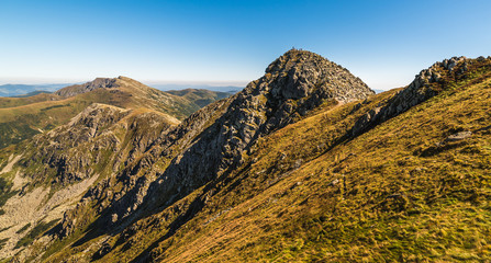 Mountain Landscape. Chopok Mount with Dumbier Mount in Background. Low Tatras, Slovakia.