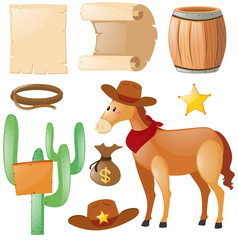 Western theme with horse and cactus