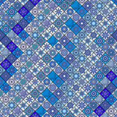Vintage seamless pattern with tile patchwork elements.