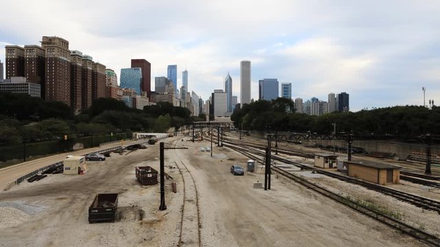 4K UltraHD Timelapse an aerial of the Chicago, Illinois city center 