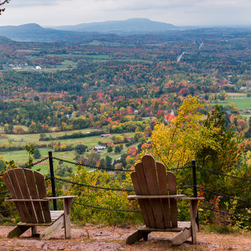 autumn colors  in the Champlain Valley in Vermont from  Mount Philo State Park
