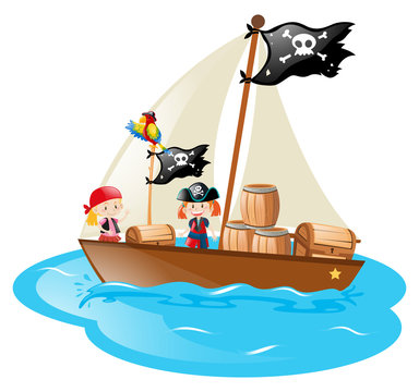 Two pirates sailing the boat
