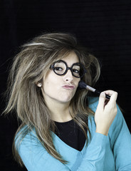 Obraz premium Nerdy woman makeup